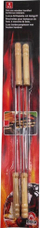 Shkopinj BBQ për skarë, çelik, set me 4 copa, 38.5 cm
