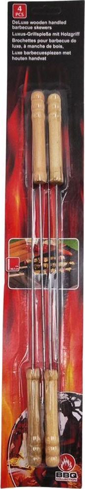 Shkopinj BBQ për skarë, çelik, set me 4 copa, 38.5 cm