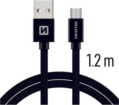 Kabllo USB Swissten USB A në micro USB, 1.2m, 3A, gri