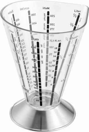Gotë matëse SATURAS 14450, 500 ml, plastike me bazë inoksi, transparente