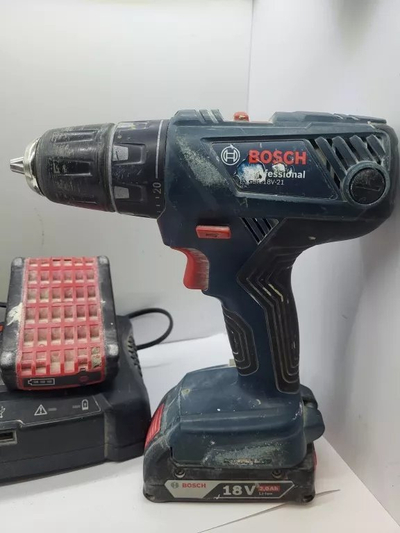 Kaçavidë elektrike pa kabllo Bosch GSR 18V-21 Professional, 18V Li-Ion, 1800 RPM, blu e zezë