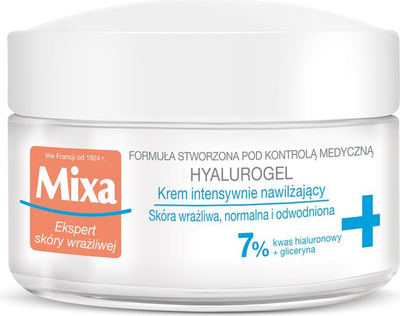 Хидратантен крем за лице Mixa Hyalurogel, 50 ml