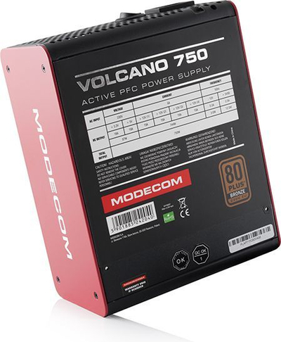 Burim energjie Modecom Volcano, 750W, i zi / kuq