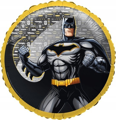 Balonë folie Batman, 45 cm, me helium, e zezë me e artë