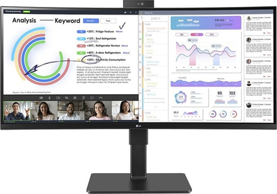 Monitor LG UltraWide 34BQ77QC-B, 34'', 3440 x 1440 (UWQHD), 60Hz, IPS, i zi