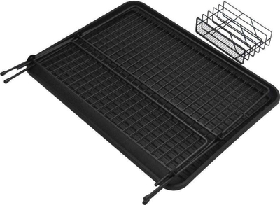 Tharëse enësh Vilde Dish Drainer, 45x32x25.5 cm, metal me tabaka plastike, e zezë