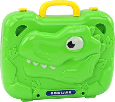 Set lodër DIY Leantoys dinozaur, valixhe tavolinë, me kaçavidë