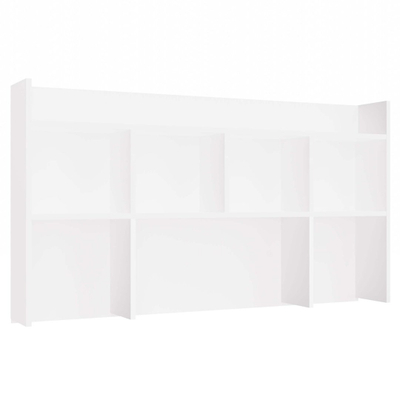 Organizues tavoline Kuba Desk Topper, 130 cm, 5 rafte, i bardhë mat