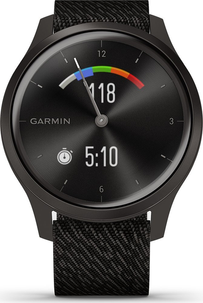 Orë e zgjuar Garmin Vivomove 3, me GPS, mat rrahjet e zemrës, e zezë