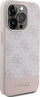 Kapak telefoni Guess 4G Stripe për iPhone 15 Pro 6.1", TPU, lëkurë eco, rozë