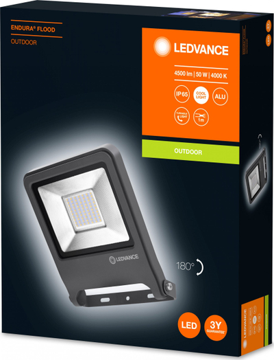 Projektor LED LEDVANCE Endura Flood, 50W, 4000K, gri e errët