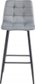 Karrige bar Velrov Bar Stool, me mbështetëse komode, bazë metalike, ngjyrë argjendi