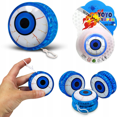 Lodër jojo Trifox Glowing Eye, me drita LED, sy që ndrit, blu