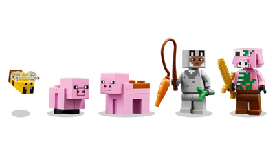Set ndërtimi LEGO Minecraft Pig House 21268, për fëmijë, shumëngjyrësh