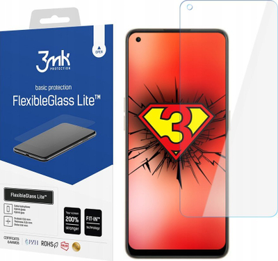 Xham mbrojtës 3MK FlexibleGlass Lite për Oppo Reno 8 5G, hibrid, 0.16 mm, transparent