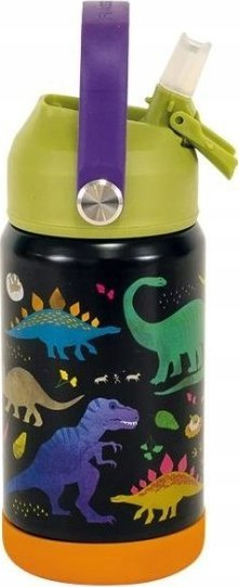 Shishe çeliku për kalamaj Floss&amp;Rock Dinosaurs, 400 ml, e izolume, shumëngjyrëshe