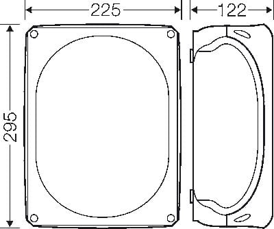 Kuti ndërlidhëse sipërfaqësore Hensel KF 3500 C, 295 x 225 x 122mm, IP66/67, e zezë