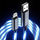 Kabllo karikimi Somostel Flowing LED USB Lightning, 3.1A 30W, 1.2m, gri me dritë blu
