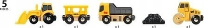 Set lodrash ndërtimi Brio Construction Vehicles, kamion e makina ndërtimi, 3+ vjeç, shumëngjyrësh