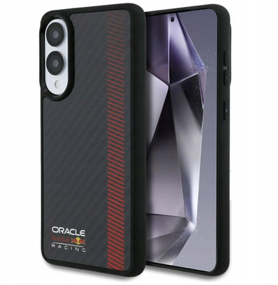 Mbulesë telefoni Red Bull Case Real Carbon Fiber Powerbar MagSafe për Samsung Galaxy S25 Edge, fibra karboni, e zezë