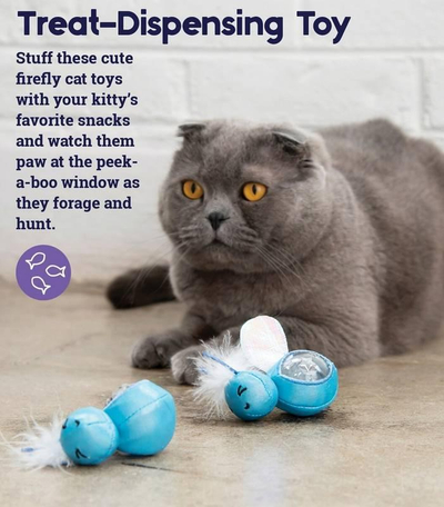 Lodër për mace Petstages Firefly Treat Stuffer, që ndrit në errësirë, për shpërblime