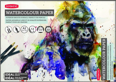 Bllok akuareli Derwent Watercolour Pads, letër pa acid, sipërfaqe e lëmuar, bardhë