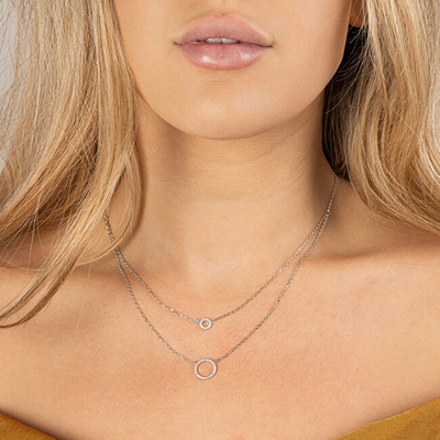 Qafore e dyfishtë AGAIN Jewelry, e argjendtë