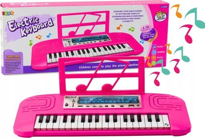 Piano elektronike për fëmijë pa markë, 36 melodi, rozë