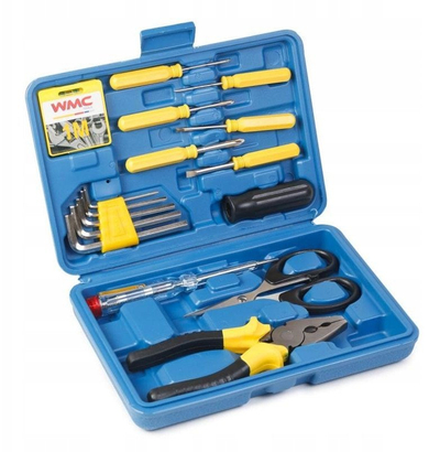 Set mjetesh WMC Tools, 16 copë, kaçavida, pincera, çelësa imbus, me kuti