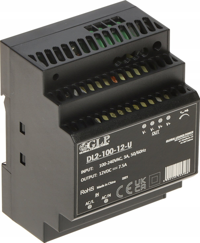 Furnizues energjie DIN Rail Zamel DL2-100-12-U, 12V DC 7.5A, 90W