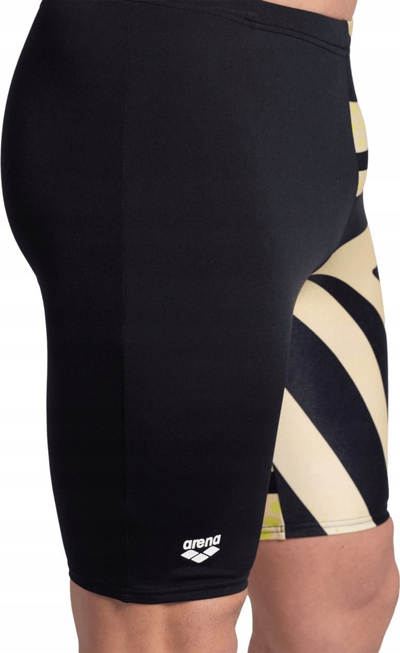 Rrobë banje jammer për burra Arena Multi Stripes, MaxLife Eco, UV 50+, e zezë me shumë ngjyra