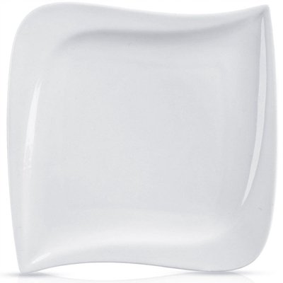 Pjatë ëmbëlsirash porcelani, stil modern, e bardhë, e përshtatshme për enëlarëse