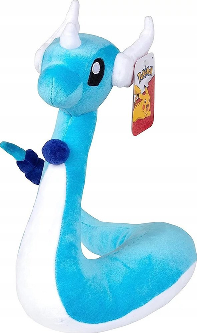 Lodër pelushi Pokémon Dragonair, 12", 30 cm, blu e bardhë