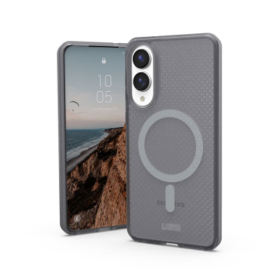 Mbrojtëse telefoni UAG Edge Case Dot për Samsung Galaxy S25, e tejdukshme, shkon me karikim magnetik, ngjyra Ash