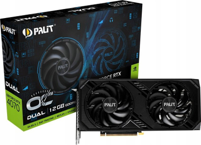 Графичка картичка Palit GeForce RTX 4070 Dual OC, 12GB GDDR6, црна