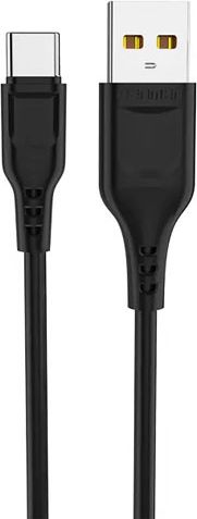Kabllo USB Denmen USB A me USB C, 1 m, 2.4A, e zezë