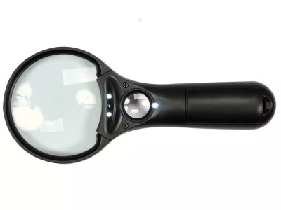 Lupë Geko 3x, diametër 75mm, dorezë, e zezë
