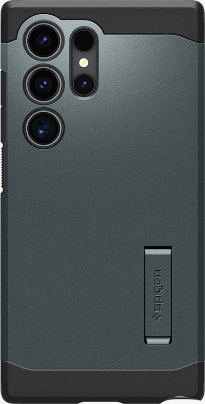 Mbulesë telefoni Spigen Tough Armor për Samsung Galaxy S24 Ultra, me qëndrim, jeshile abyss