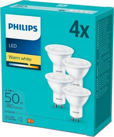 Llampë LED Philips GU10 50W WW, kënd 36°, e bardhë