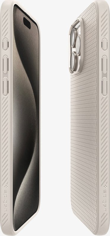 Mbulesë telefoni Spigen Liquid Air për iPhone 15 Pro, 6.1", natyral titanium