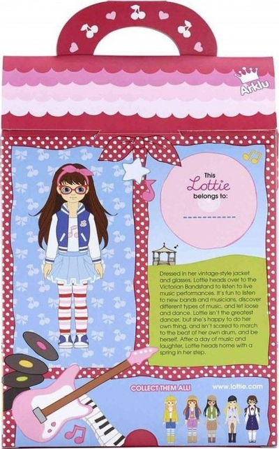 Kukull Lottie me xhaketë vintage dhe syze, për kalamaj