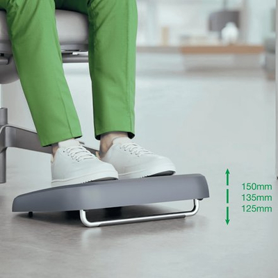 Mbajtëse ergonomike për këmbë Leitz Ergo, e rregullueshme, për tavolinë, e zezë