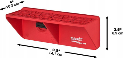 Mbajtës muri Milwaukee PACKOUT, plastik i fortë, sistem click lock, i kuq