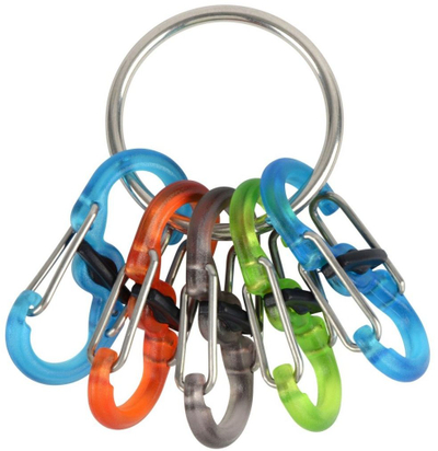 Unazë çelësash Nite Ize KeyRing KRGP-11-R3, 5 karabinerë të vegjël, shumëngjyrëshe