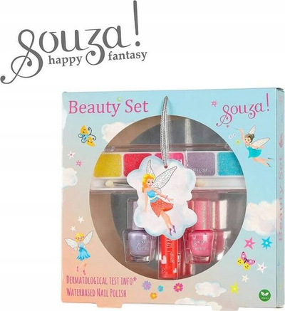 Set grimimi për fëmijë Souza Beauty Set, 8 pjesë, llak thonjsh me bazë uji, shumëngjyrësh