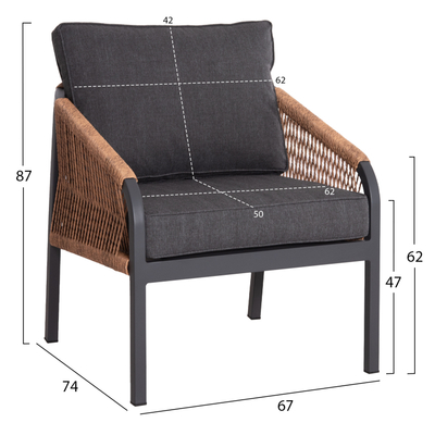 Kolltuk alumini Maybel 67x74x72-87Hcm (HM6283.01), kaftë