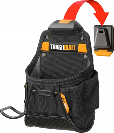 Çantë veglash ToughBuilt Project Pouch, me kapëse për çekan, me sistem ClipTech, e zezë