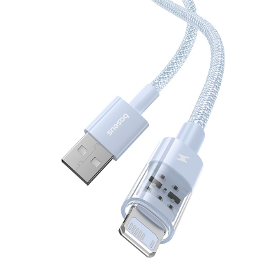 Kabllo karikimi Baseus Gem, USB A në Lightning, 2.4A, 2m, blu