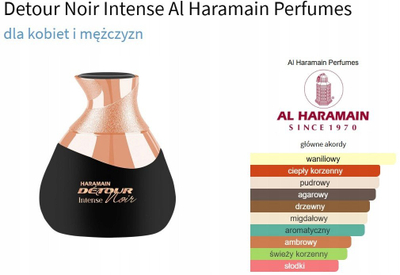 Parfum Al Haramain Detour Noir Intense, Eau de Parfum, 100 ml, uniseks