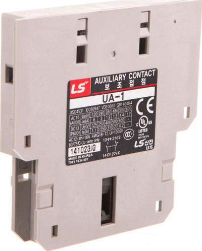 Kontakt ndihmës LS Electric UA-1, 1NO 1NC, montim anash, gri